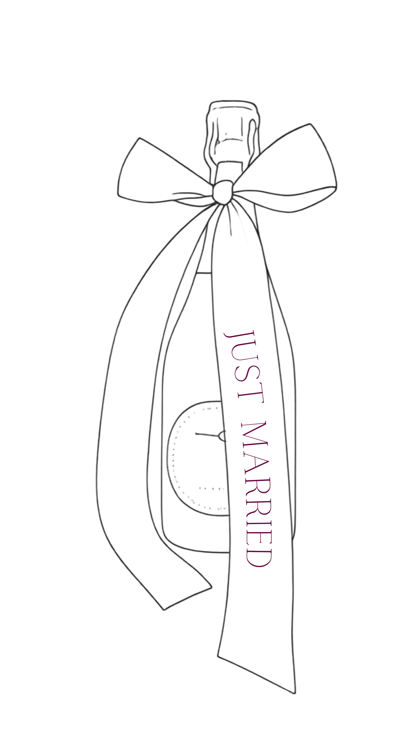 Handgetekende Bottle Bow illustratie